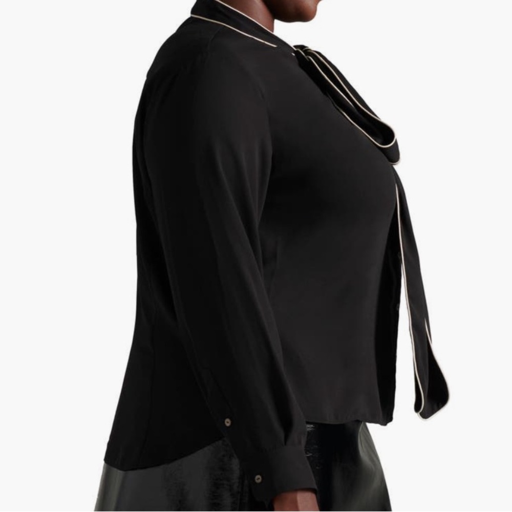 NWT Pari Passu Pauline Bow Tie Blouse D18 - Picture 3 of 7